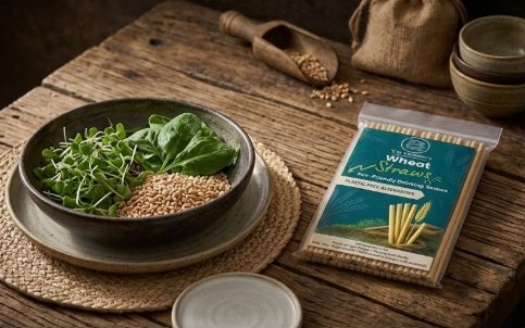 Wheat Straw Eco-Friendly Drinking Straws | Reusable & Biodegradable Straw Set