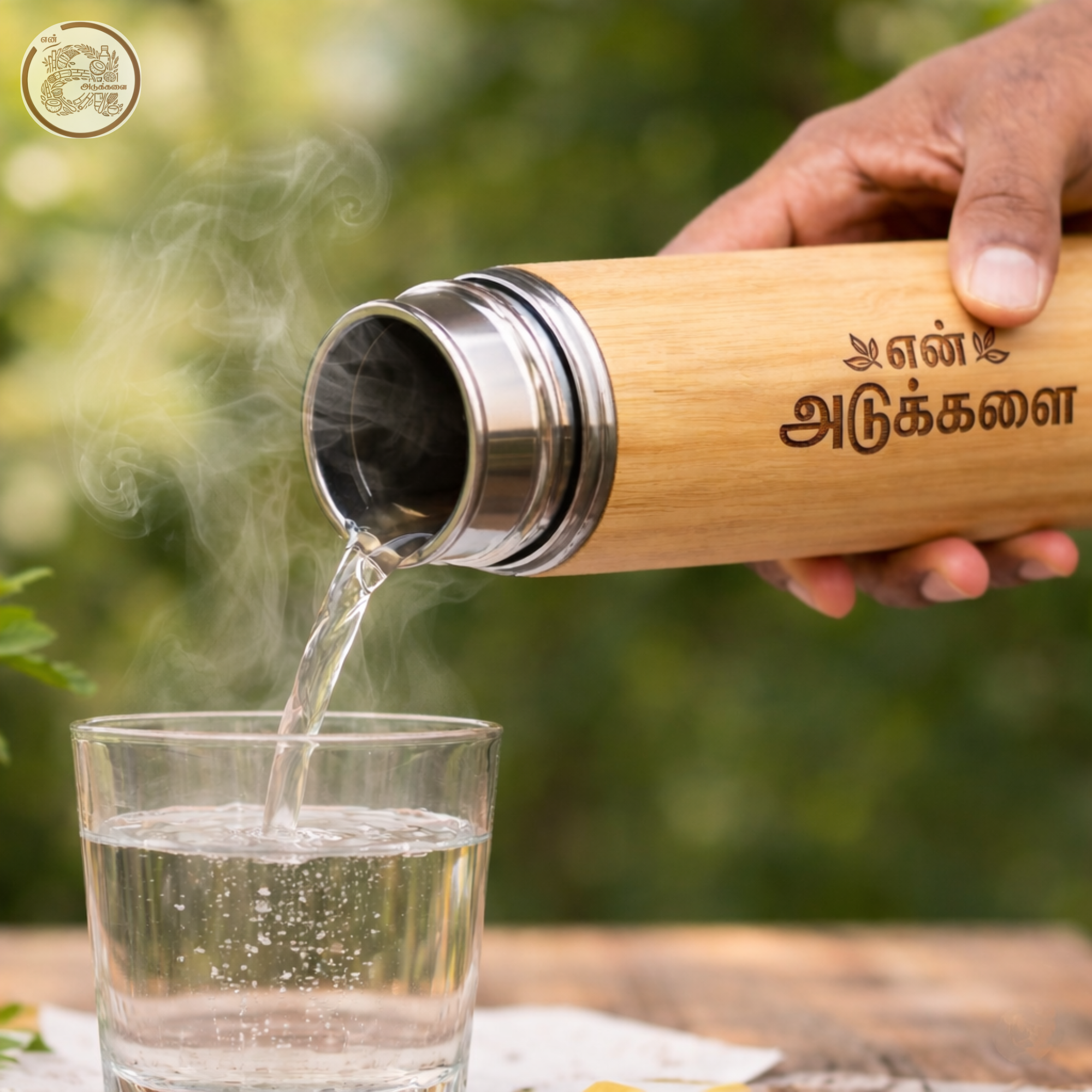 Bamboo Thermos Bottle – 450ml