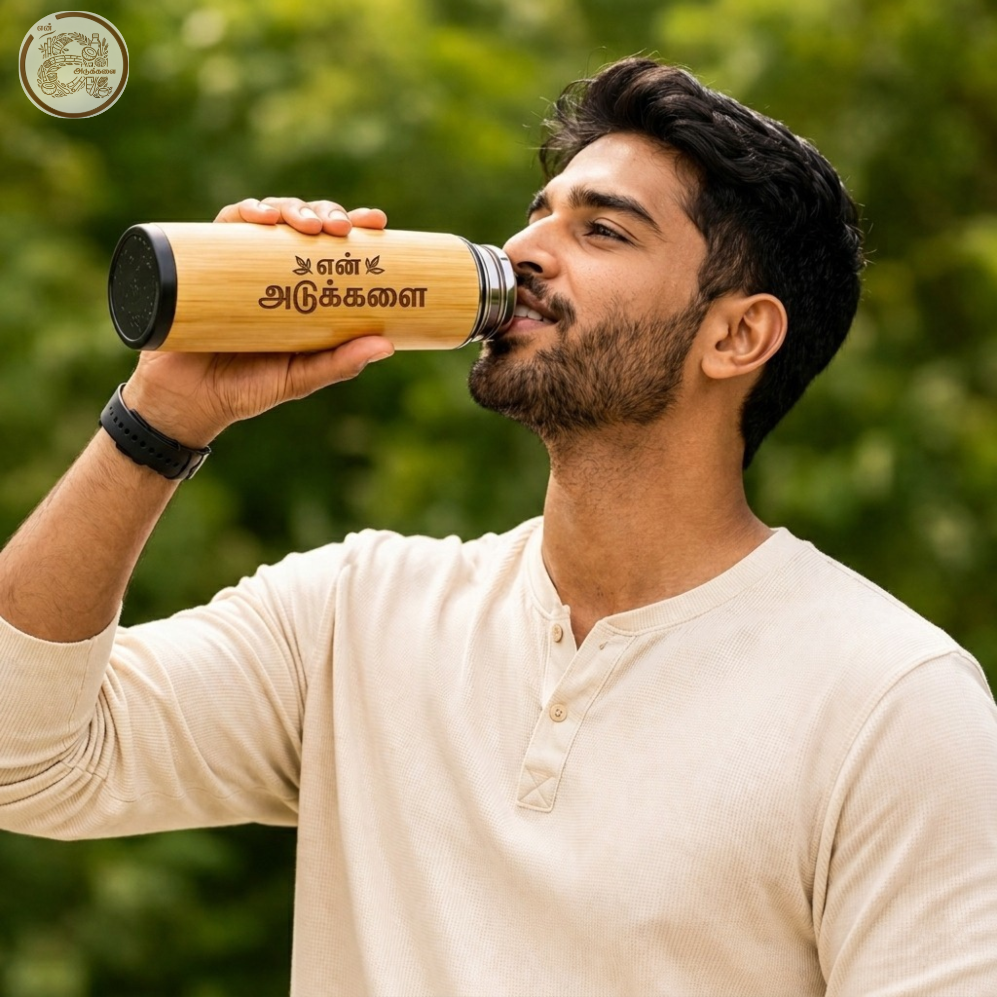 Bamboo Thermos Bottle – 450ml