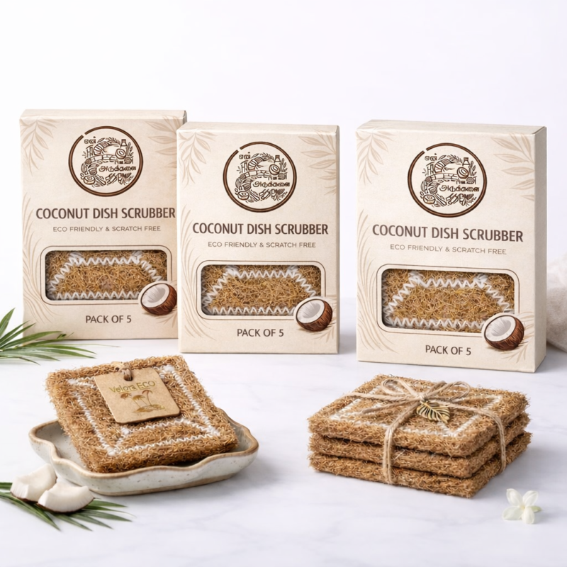 (Pack of 5) Eco-Friendly Coconut Scrubber