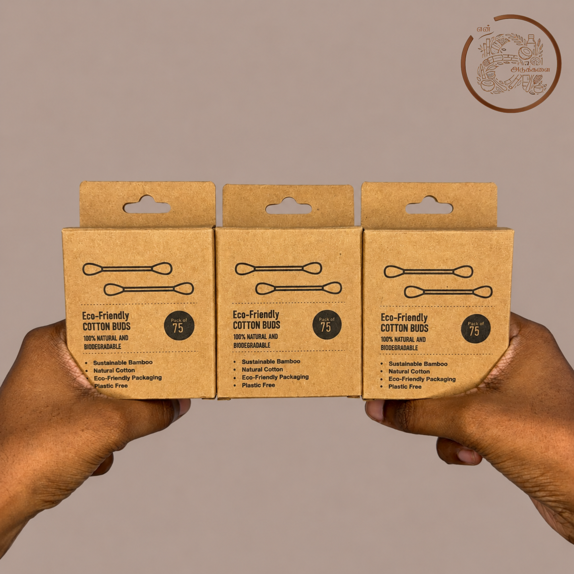 Bamboo Cotton Ear Buds 3 Packs × 75