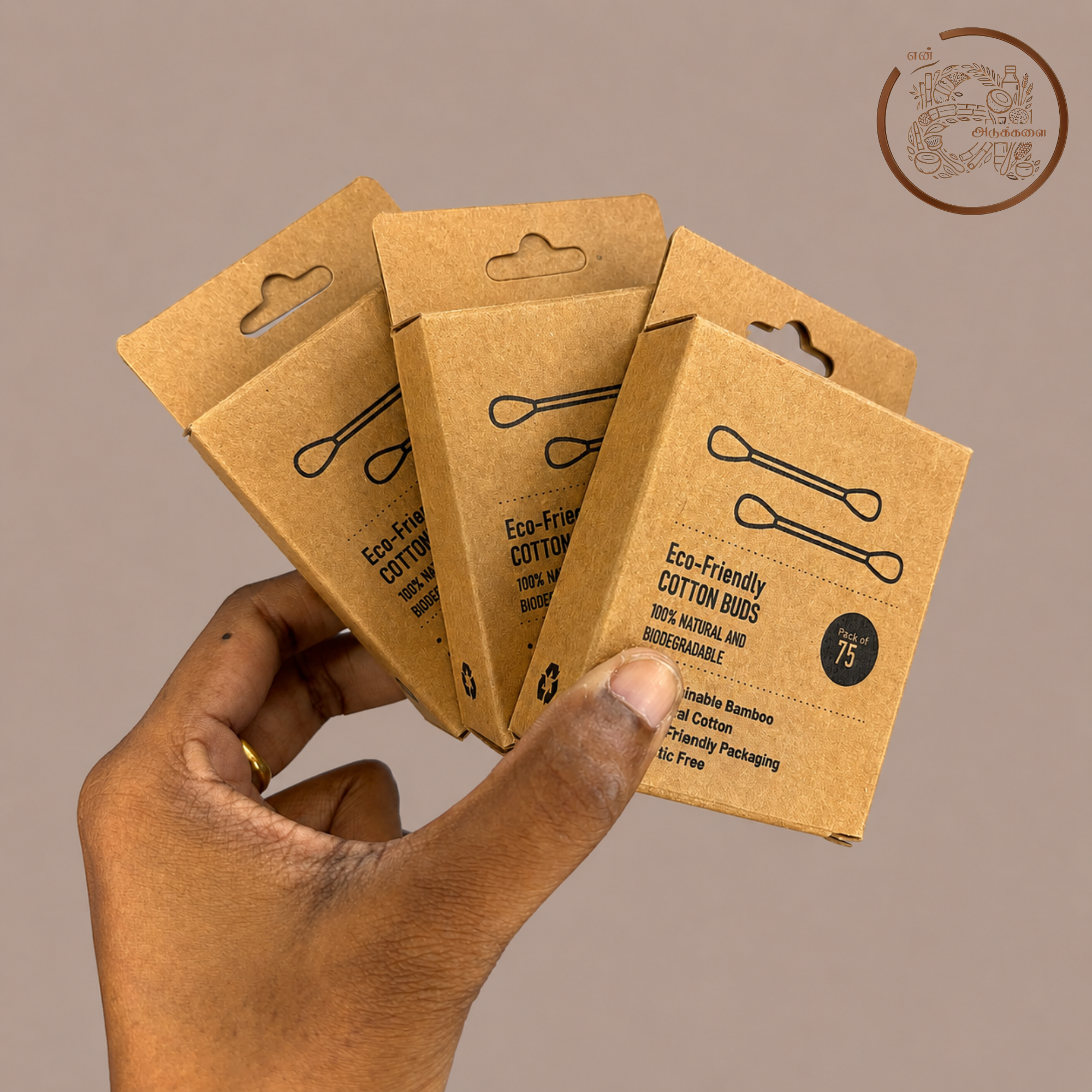 Bamboo Cotton Ear Buds 3 Packs × 75