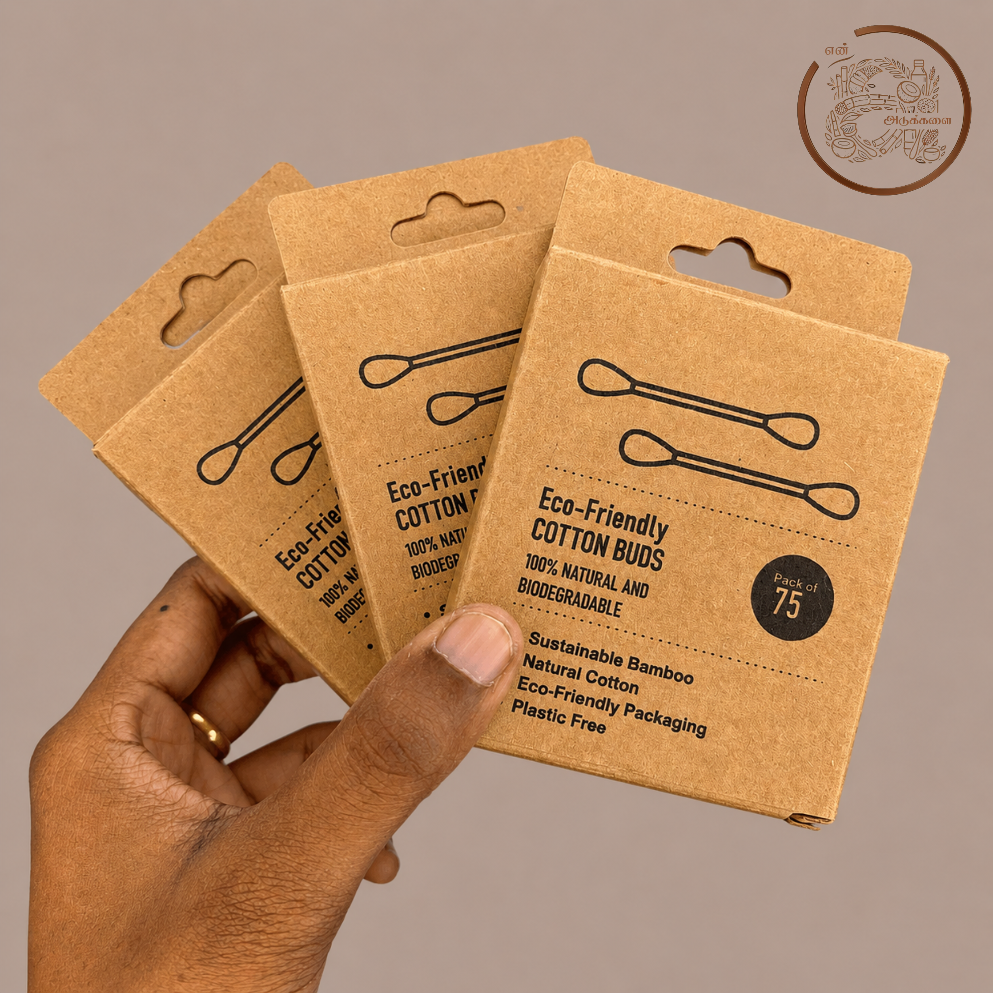 Bamboo Cotton Ear Buds 3 Packs × 75