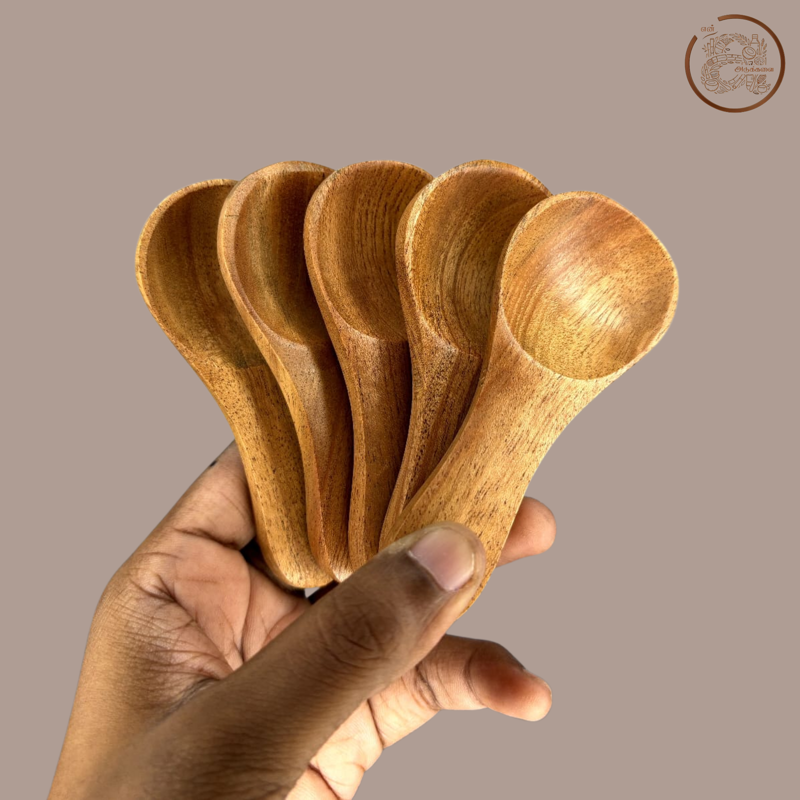 Neem Wooden Masala Spoon | Pack of 5