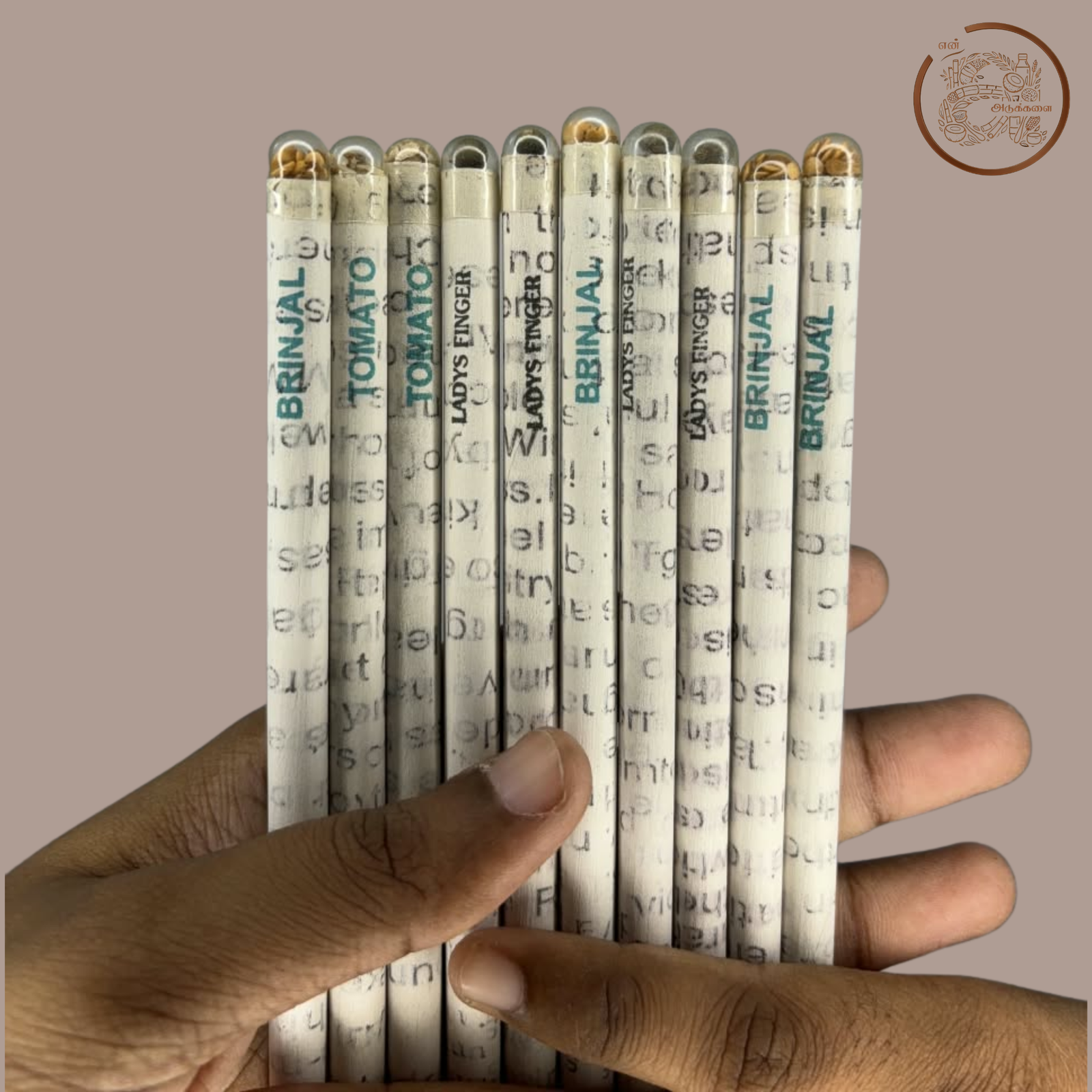 Newspaper Pencil with Seed | Seed Pencils (10 Nos)
